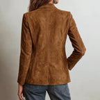Zoe - Women's Suede Blazer with Notch Lapels